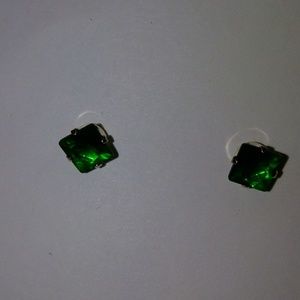 Square Emerald Earrings